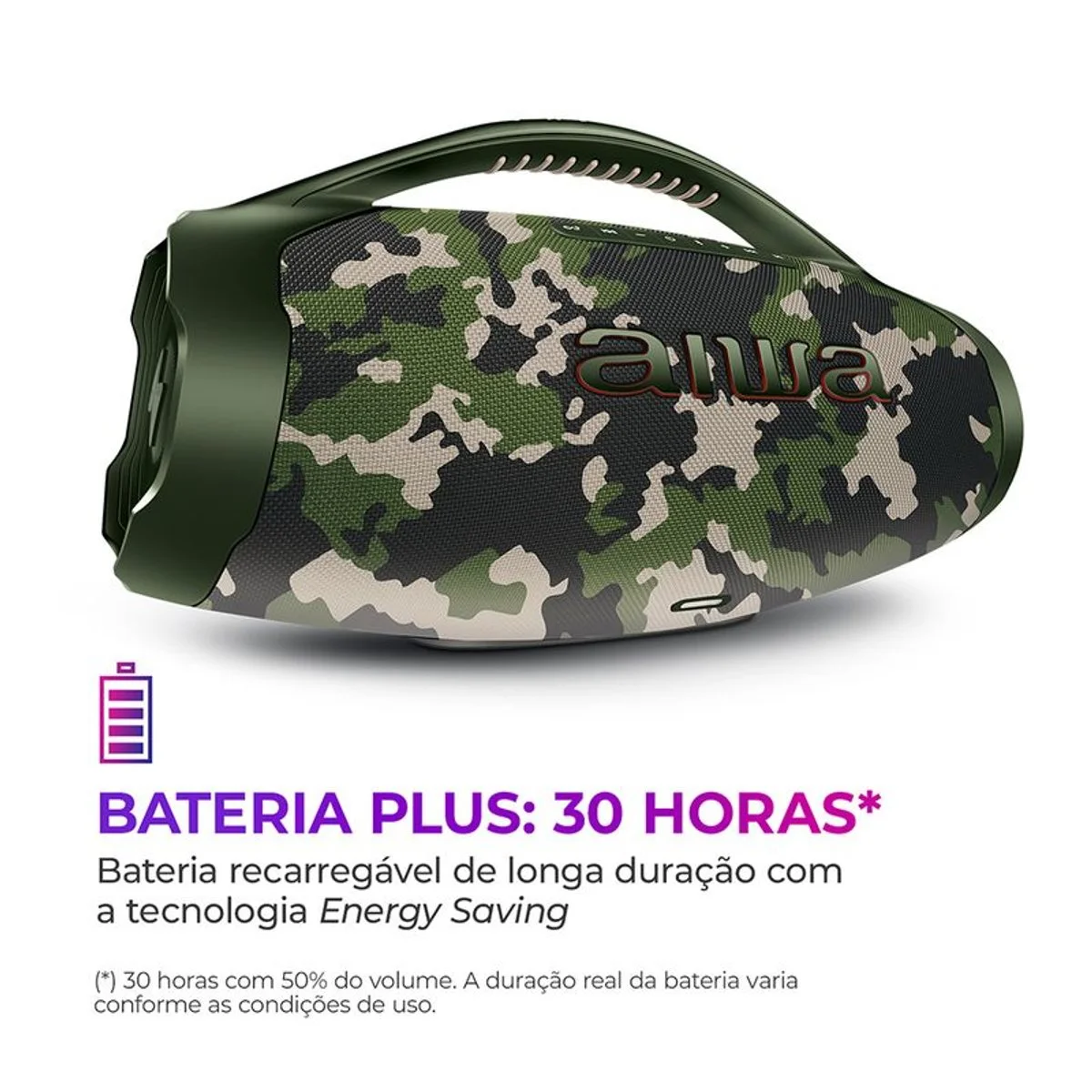 Boombox Plus Aiwa AWS-BBS-01-GR 200W Bluetooth 5.3 30H IP66 Verde - AP / MT