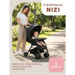 Carrinho De Bebê Nizi Preto 1080PT - Galzerano