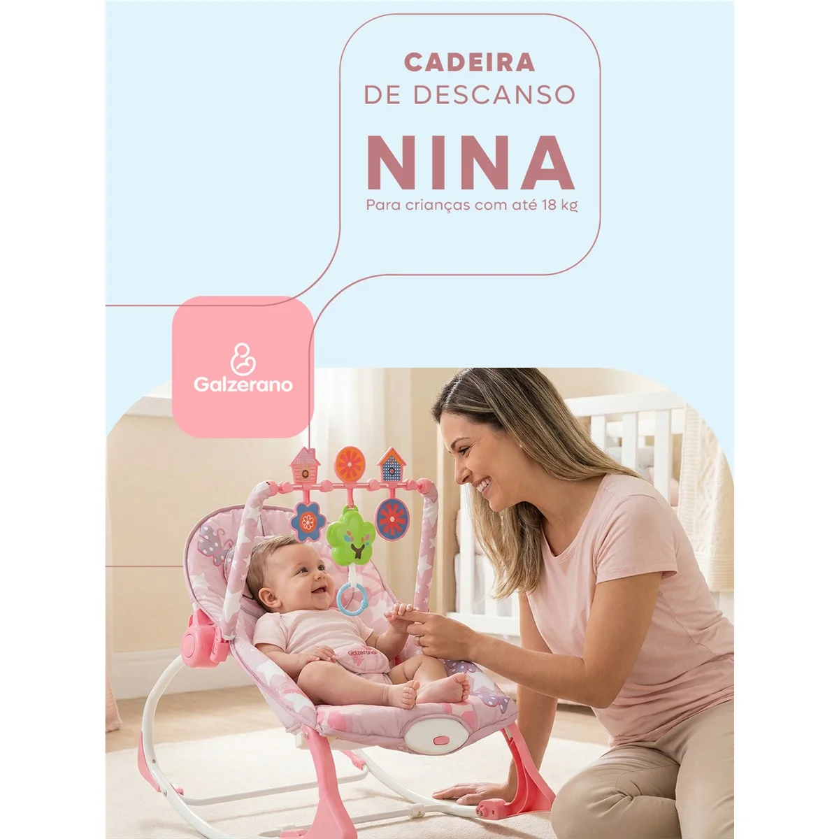 Cadeira De Descanso Nina Rosa 5085RO - Galzerano