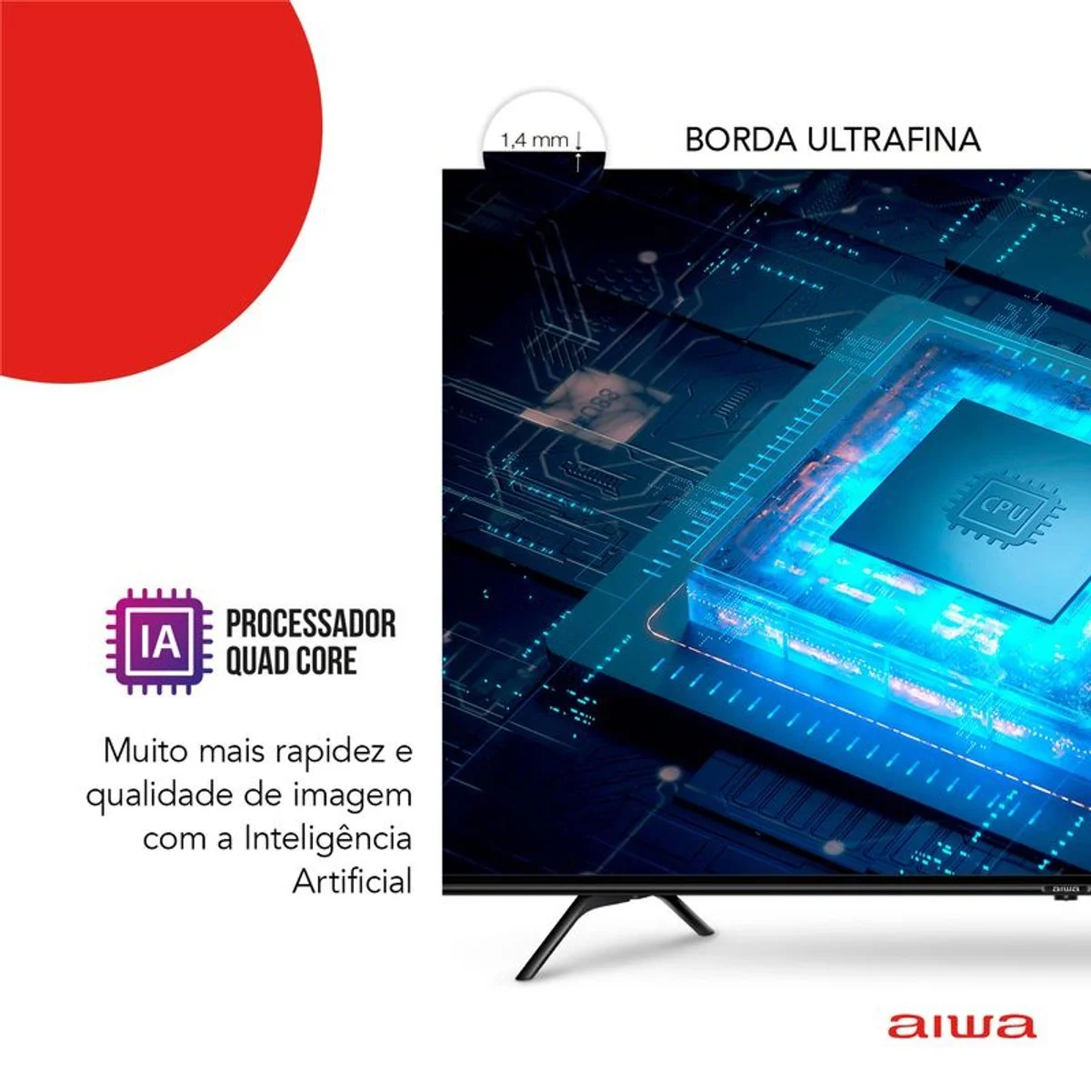 Smart TV AIWA 55" Android 4K Borda Ultrafina Dolby Vision e Atmos AWS-TV-55-BL-01-A - AP / MT
