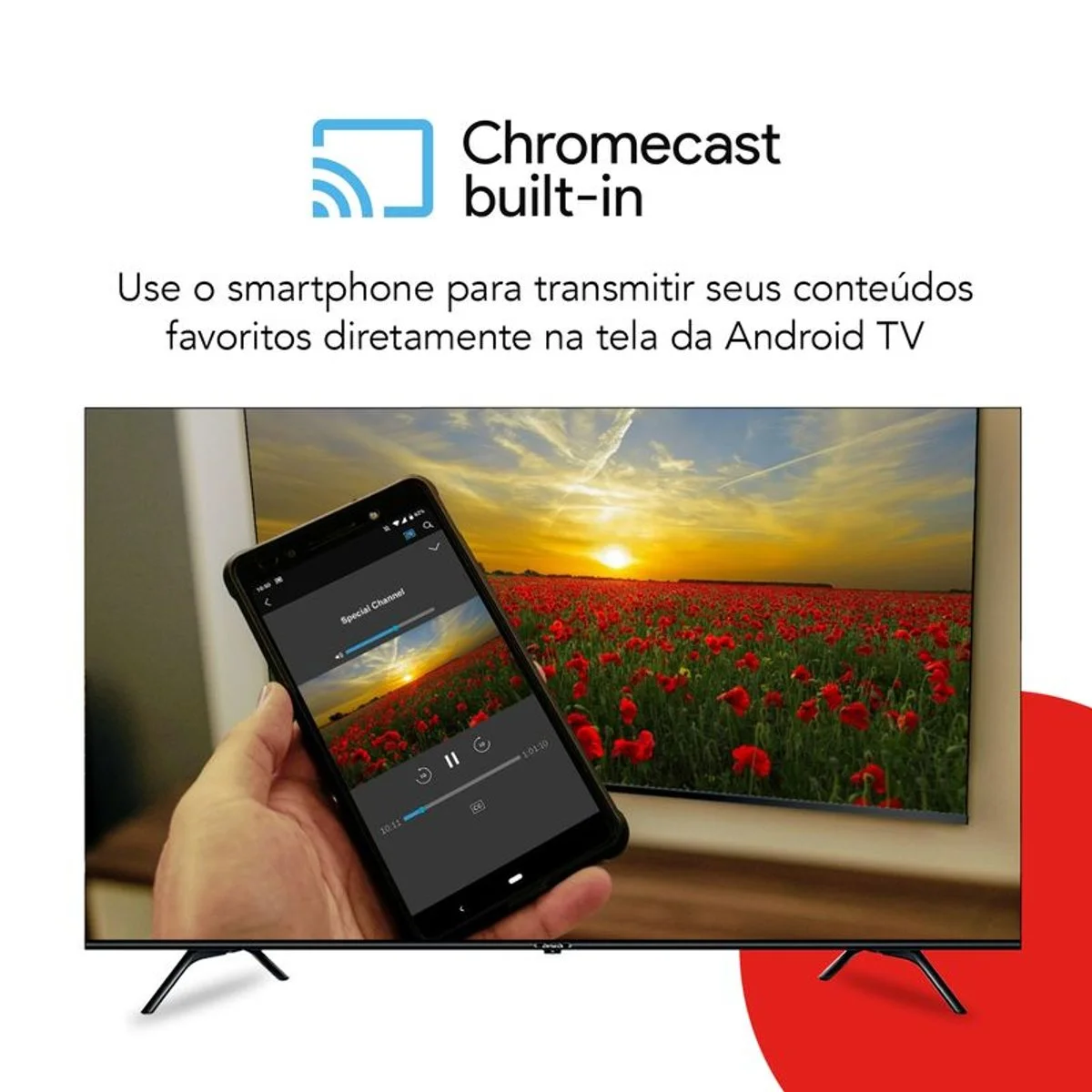 Smart TV AIWA 55" Android 4K Borda Ultrafina Dolby Vision e Atmos AWS-TV-55-BL-01-A - AP / MT