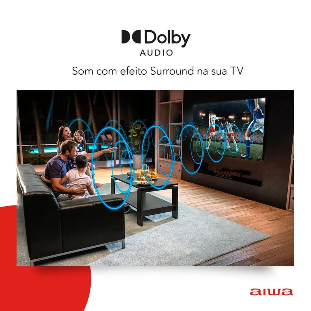 Smart TV AIWA 32" Android HD Borda Ultrafina HDR10 Dolby Áudio AWS-TV-32-BL-02-A - AP / MT