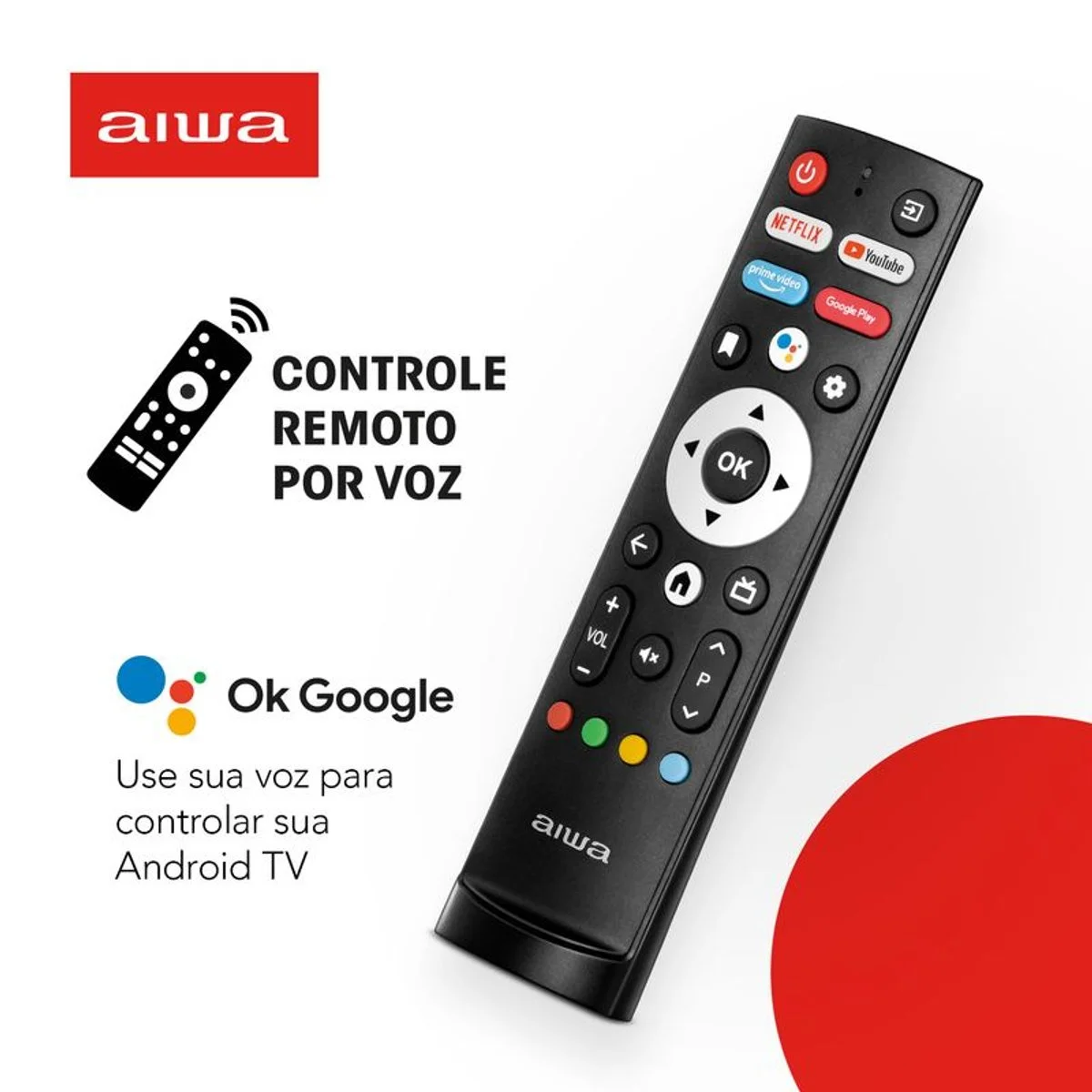 Smart TV AIWA 32" Android HD Borda Ultrafina HDR10 Dolby Áudio AWS-TV-32-BL-02-A - AP / MT