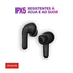 Fone de Ouvido Earbud AIWA AWS-EB-01-B Bluetooth IPX5 ANC Bivolt - AP / MT