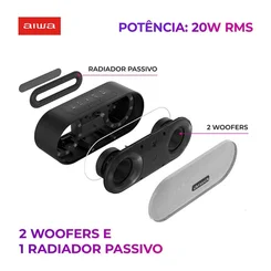 Mini Speaker AIWA AWS-SP-01 20W Bluetooth RGB IP65 Preto - AP / MT