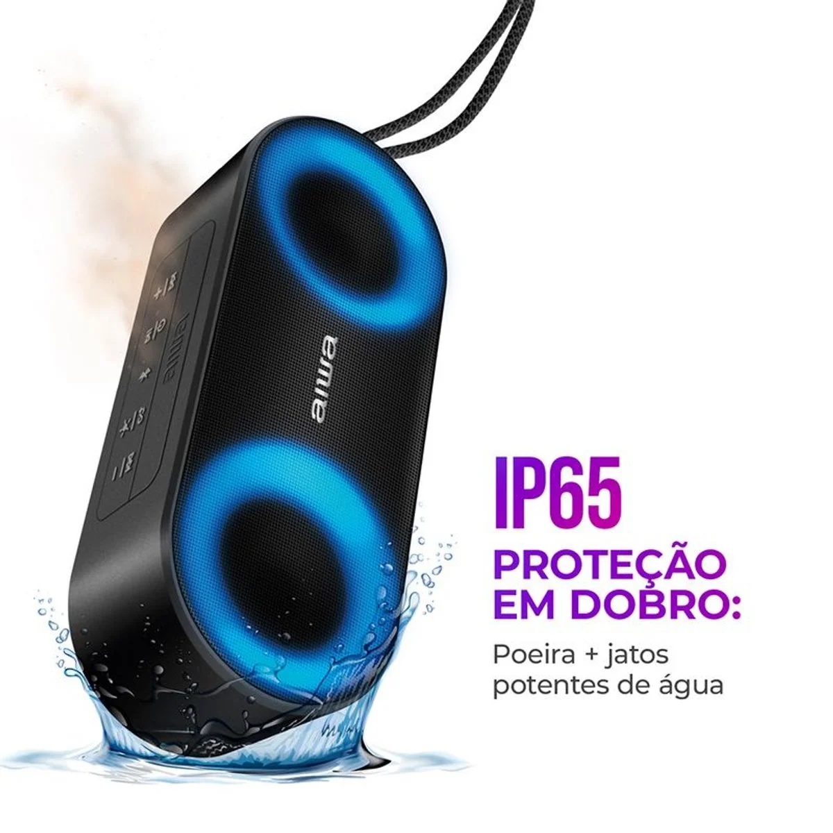 Mini Speaker AIWA AWS-SP-01 20W Bluetooth RGB IP65 Preto - AP / MT