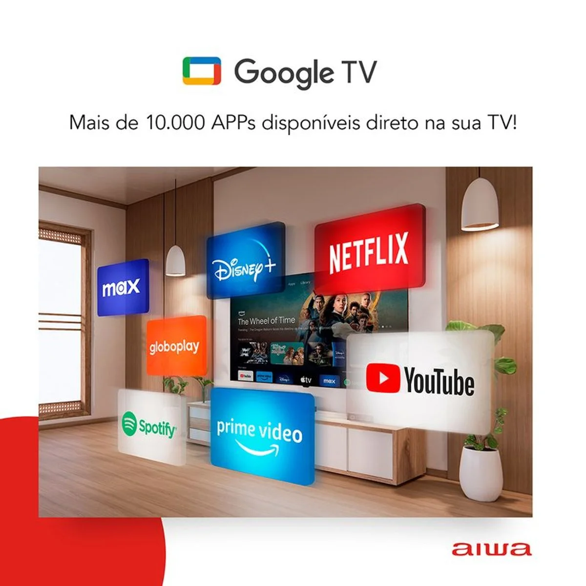 Smart TV AIWA 75 Polegadas Google TV 4K Dolby Vision Atmos AWS-TV-75-BL-01-G - AP / MT