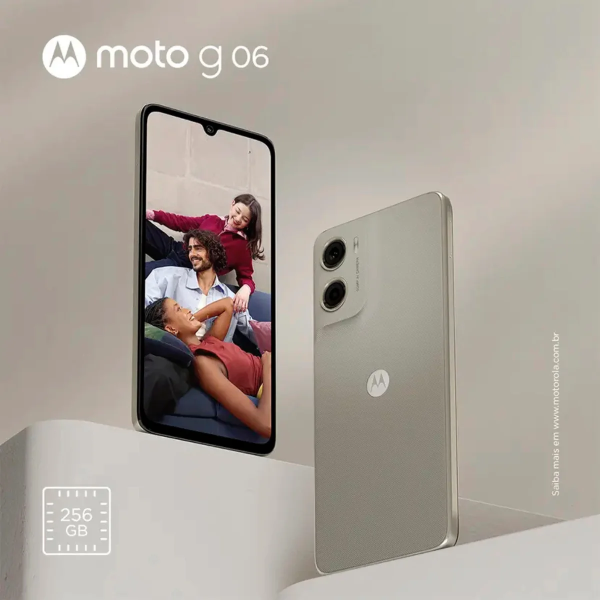 Celular Motorola MOTO G06 256GB Bege 54146214