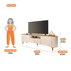 Bancada Elara 200x575x425 Off White/Cinamomo 2131 - Bortollo
