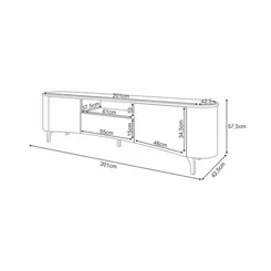 Bancada Elara 200x575x425 Off White/Cinamomo 2131 - Bortollo