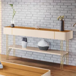 Aparador Vivant 160x76x36 Off White/Cinamomo 7090 - Bortolloti