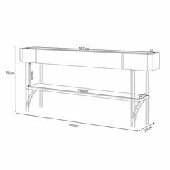 Aparador Vivant 160x76x36 Off White/Cinamomo 7090 - Bortolloti