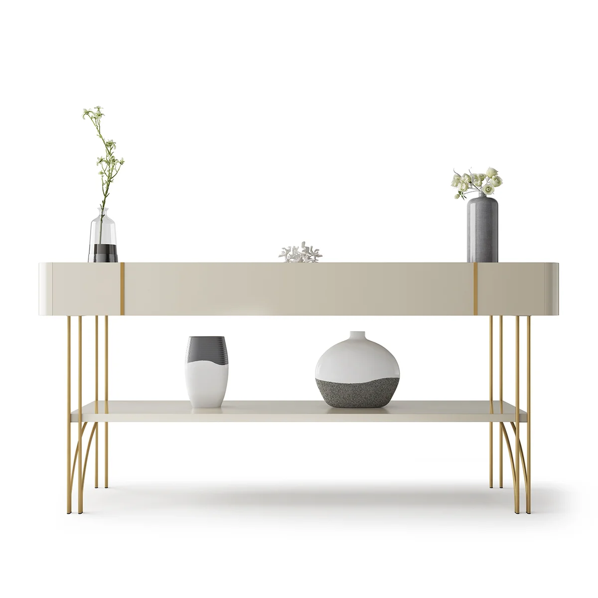 Aparador Vivant 160x76x36 Off White/Cinamomo 7090 - Bortolloti