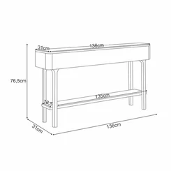 Aparador Fiero 136x765x31 Off White/Cinamomo 7120 - Bortolloti