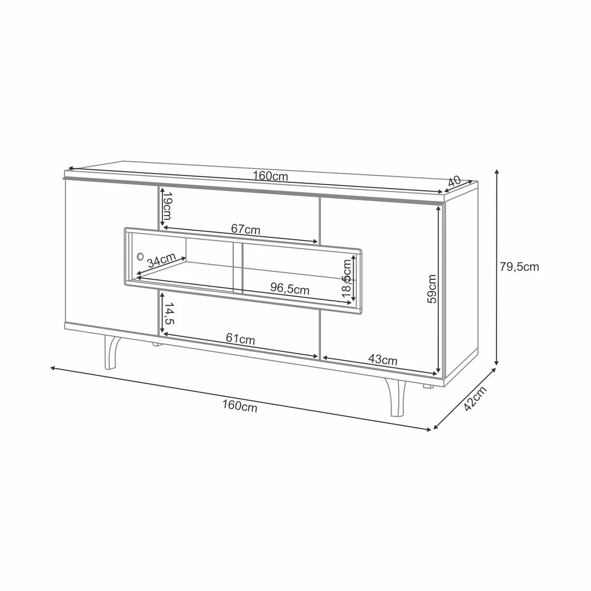 Buffet Murano Off White/Cinamomo  8230 - Bortolloti