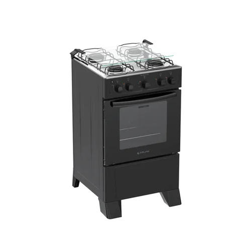Fogão Gás 4 Bocas Milão Plus Preto 300002146 - Atlas