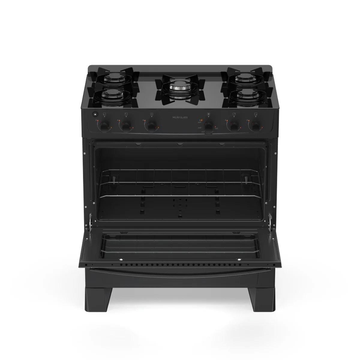 Fogão Milão Glass Gás 5 Bocas Preto 127v 300002143 - Atlas