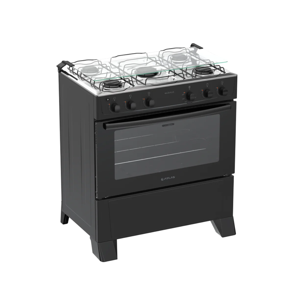 Fogão Milão Plus Gás 5 Bocas Preto 300002148 - Atlas