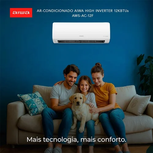 Ar Condicionado AIWA Split High Wall High Inverter 12.000 BTUs Frio AWS-AC-12F 220V - AP / MT
