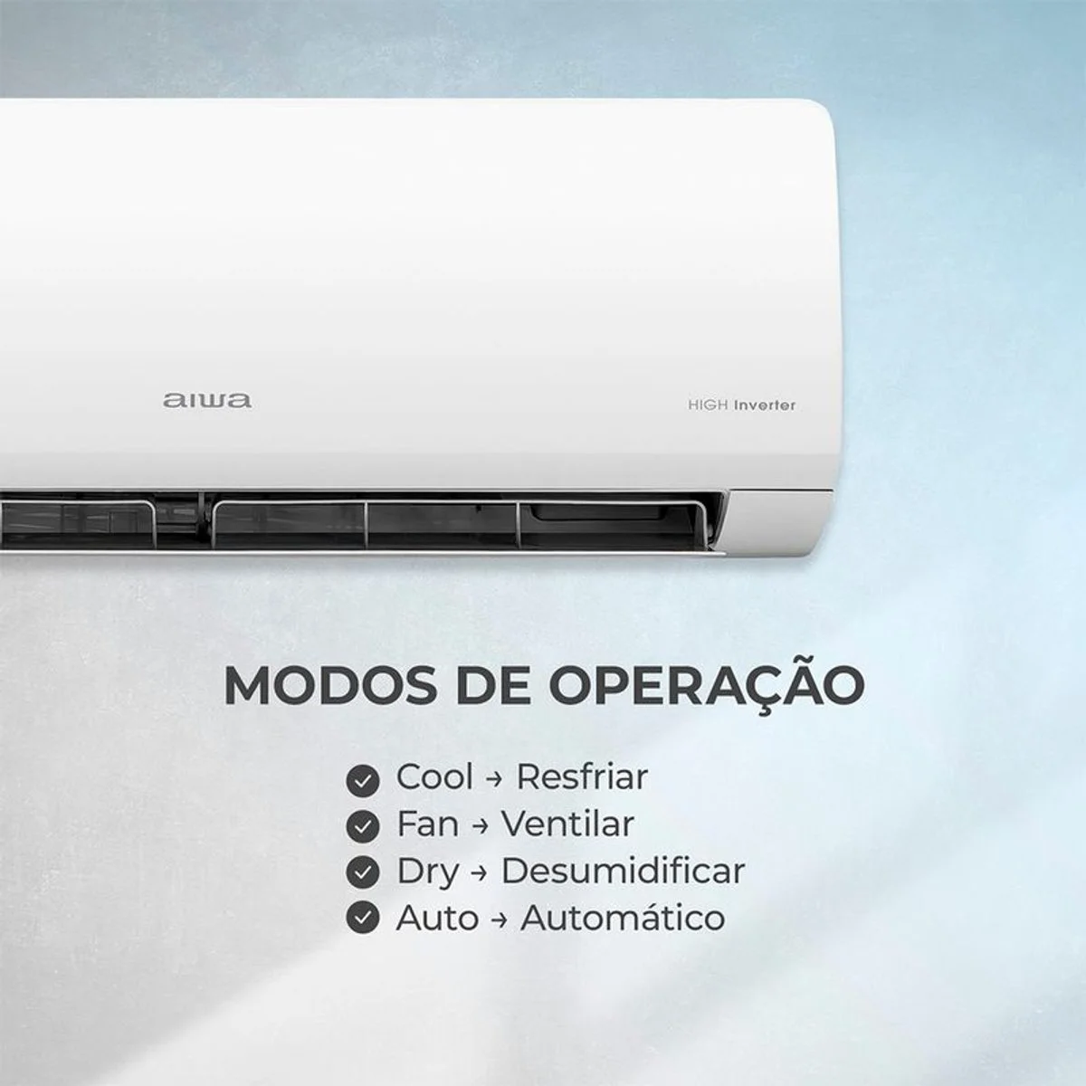 Ar Condicionado AIWA Split High Wall High Inverter 12.000 BTUs Frio AWS-AC-12F 220V - AP / MT
