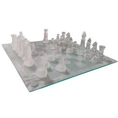 Jogo de Xadrez 32 Peças Glass Chess Tabuleiro de Vidro ART-24-156 - AP / MT