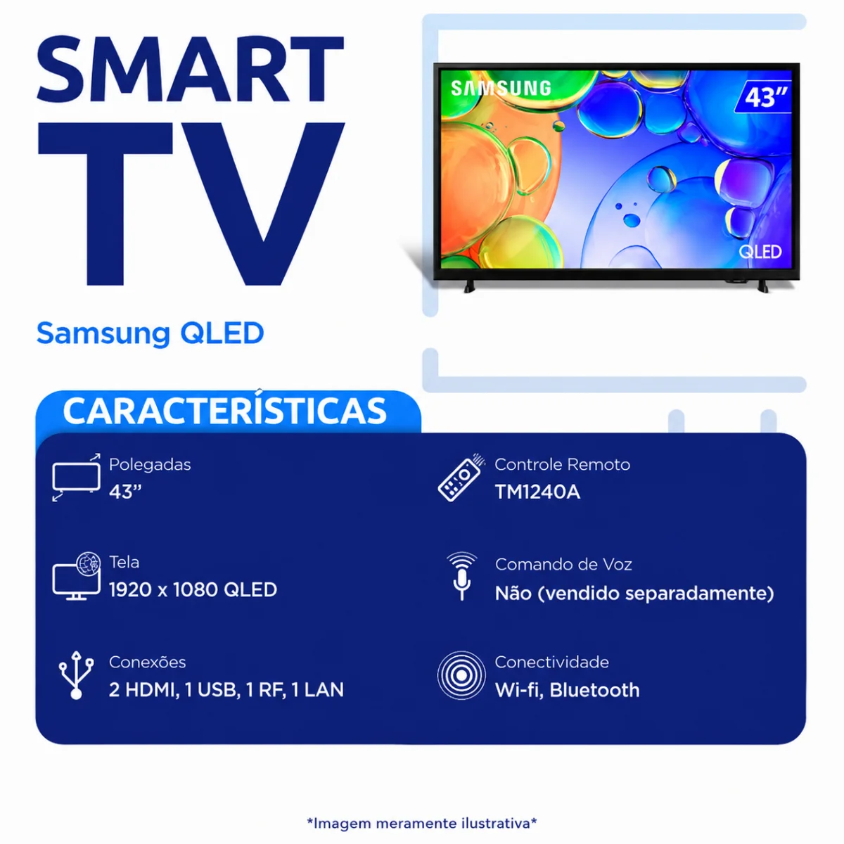 Smart Tv 43" QLED Full HD - Samsung