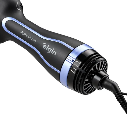 Escova Secadora Agile Glossy 1.300w Bivolt Preto/Azul - Elgin