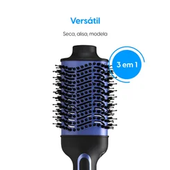 Escova Secadora Agile Glossy 1.300w Bivolt Preto/Azul - Elgin
