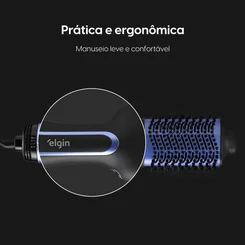 Escova Secadora Agile Glossy 1.300w Bivolt Preto/Azul - Elgin