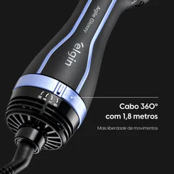 Escova Secadora Agile Glossy 1.300w Bivolt Preto/Azul - Elgin