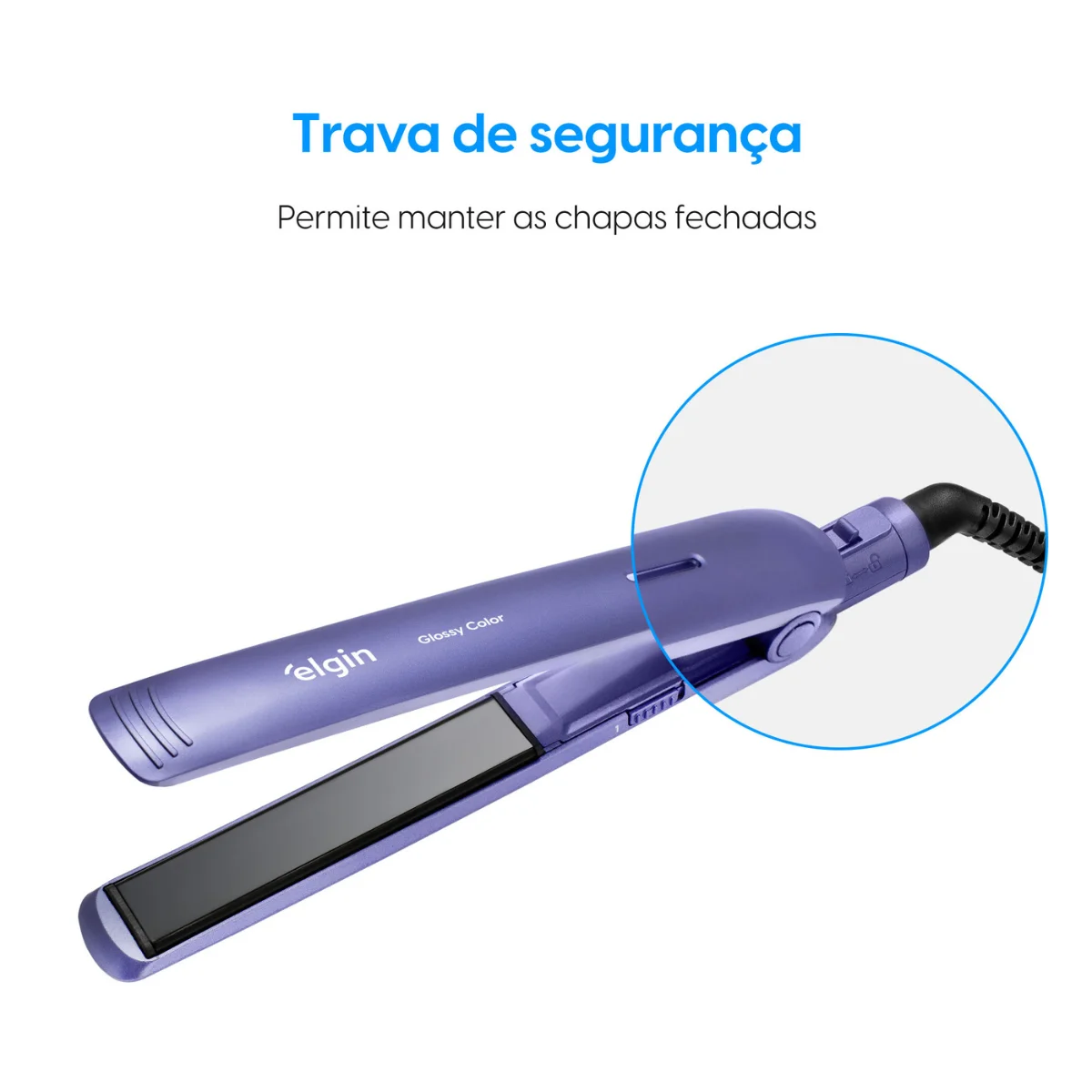 Prancha Alisadora Glossy Color Bivolt Lilas - Elgin