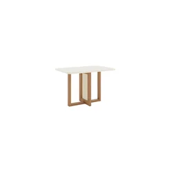 Mesa Natali Nature/Off White Com 4 Cadeiras Milla Linho SE508-507 - Henn