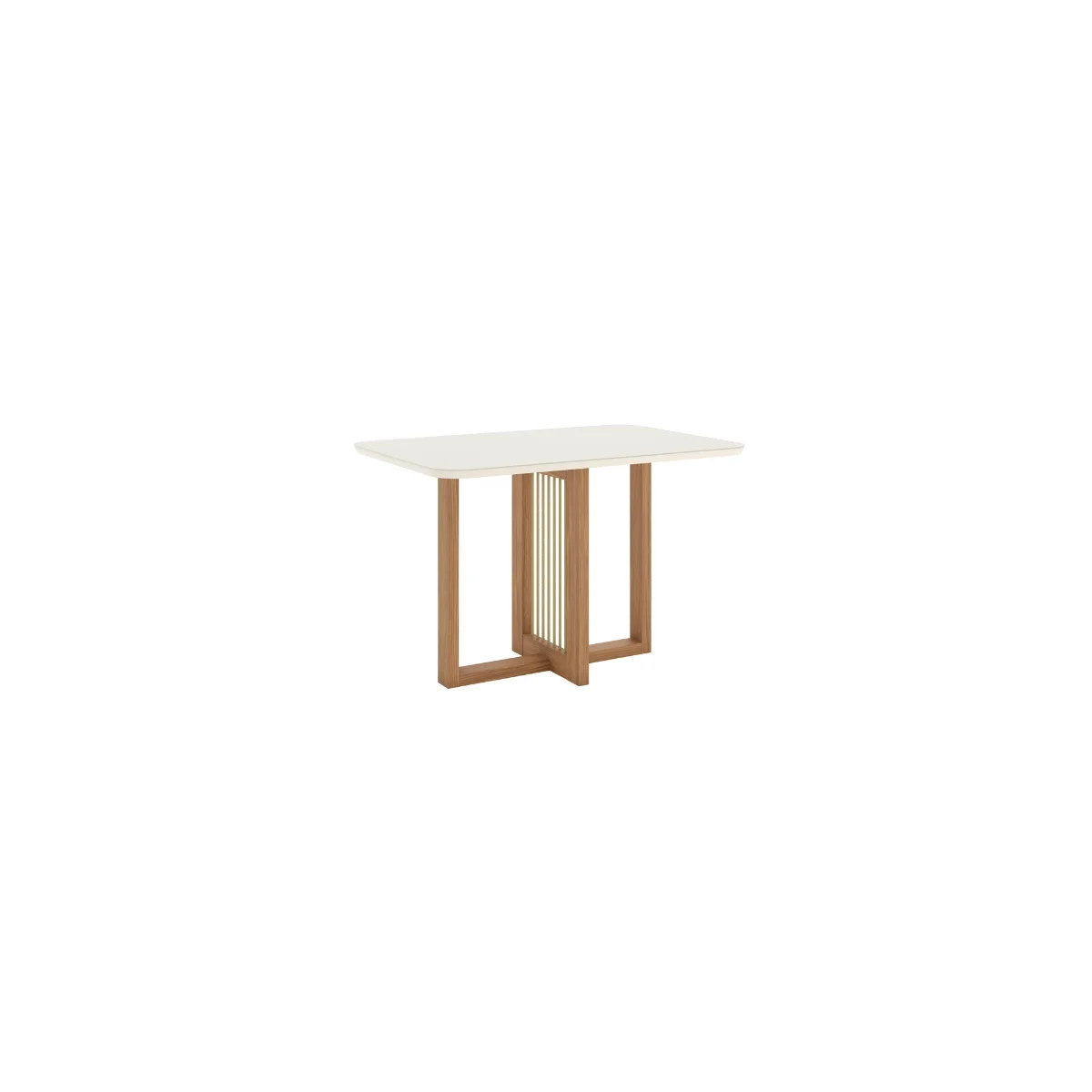 Mesa Natali Nature/Off White Com 4 Cadeiras Milla Linho SE508-507 - Henn