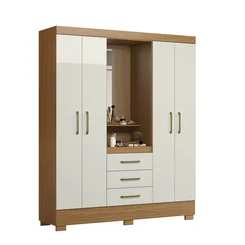 Roupeiro Jurua 4 Portas 3 Gavetas Atacama/Off White 2045150 - MUDI