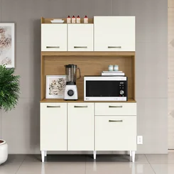 Kit Cozinha AV Berlim 6 Portas 1 Gaveta Atacama/Off White - MUDI