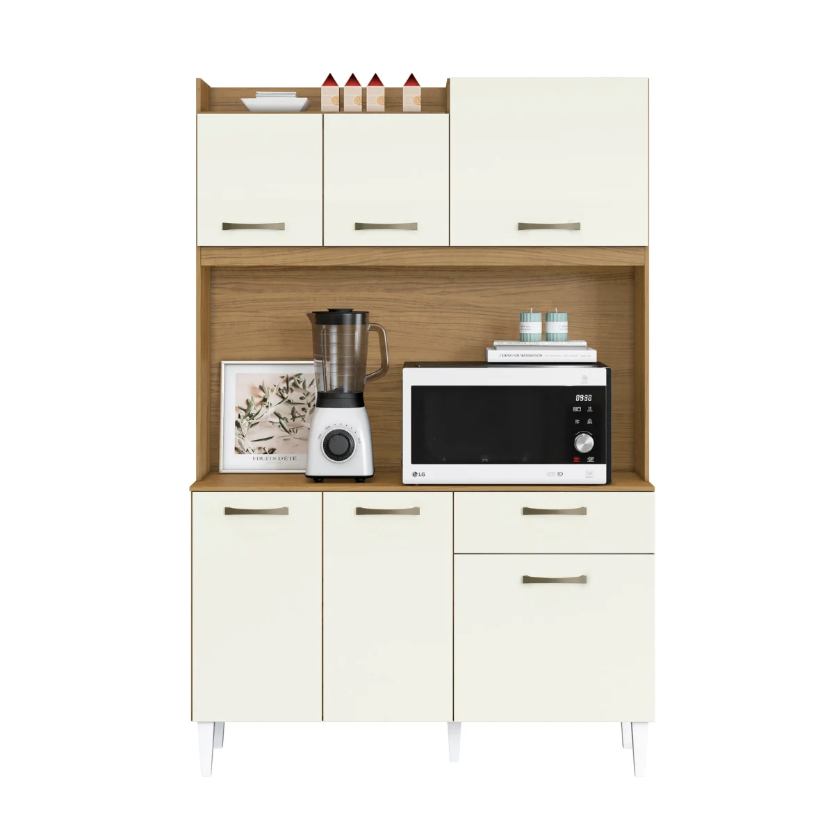 Kit Cozinha AV Berlim 6 Portas 1 Gaveta Atacama/Off White - MUDI