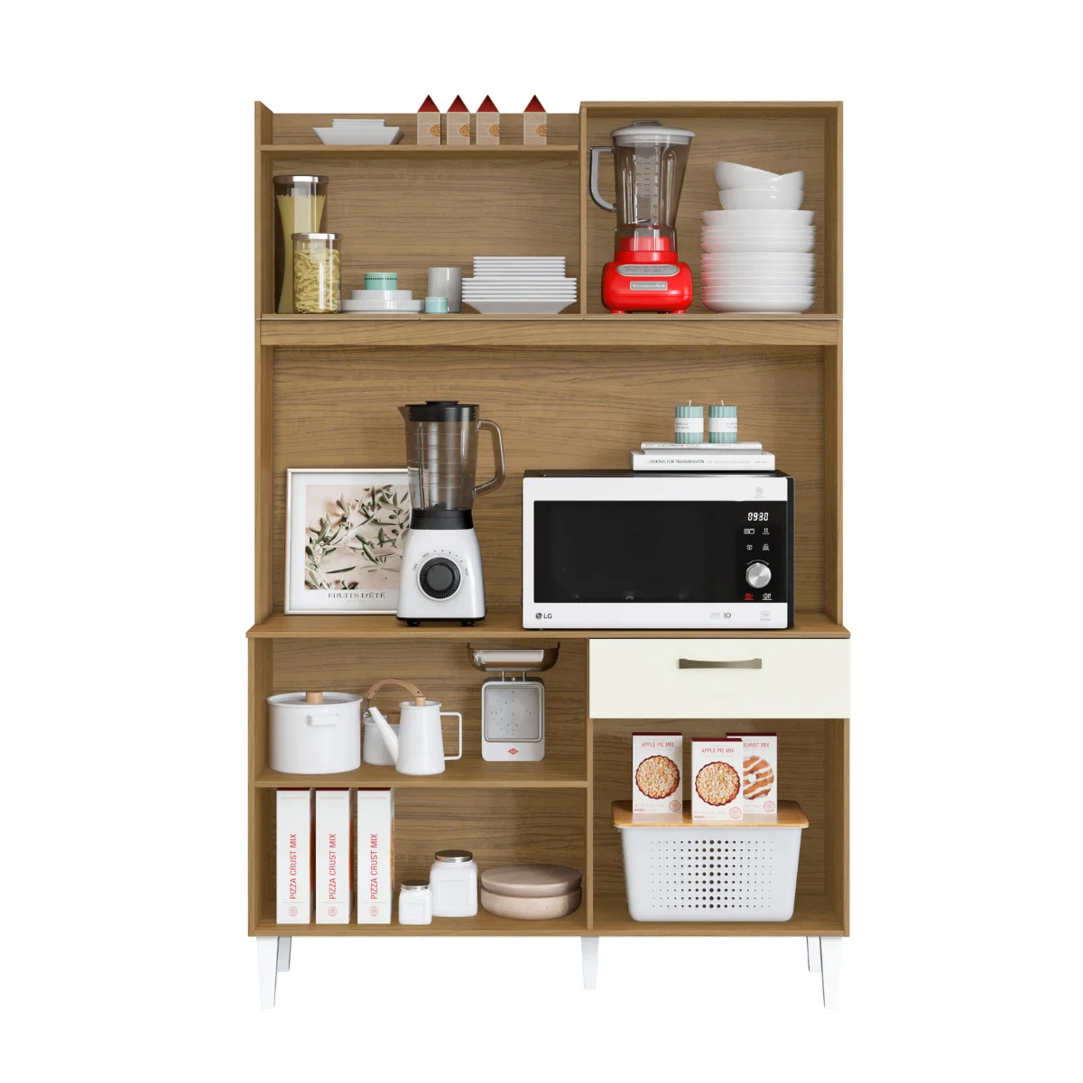 Kit Cozinha AV Berlim 6 Portas 1 Gaveta Atacama/Off White - MUDI
