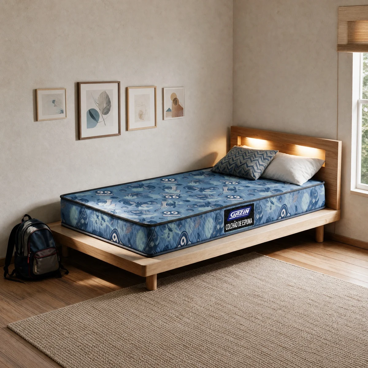 Colchão Espuma Supreme D20 012X188X078 Azul - Gazin