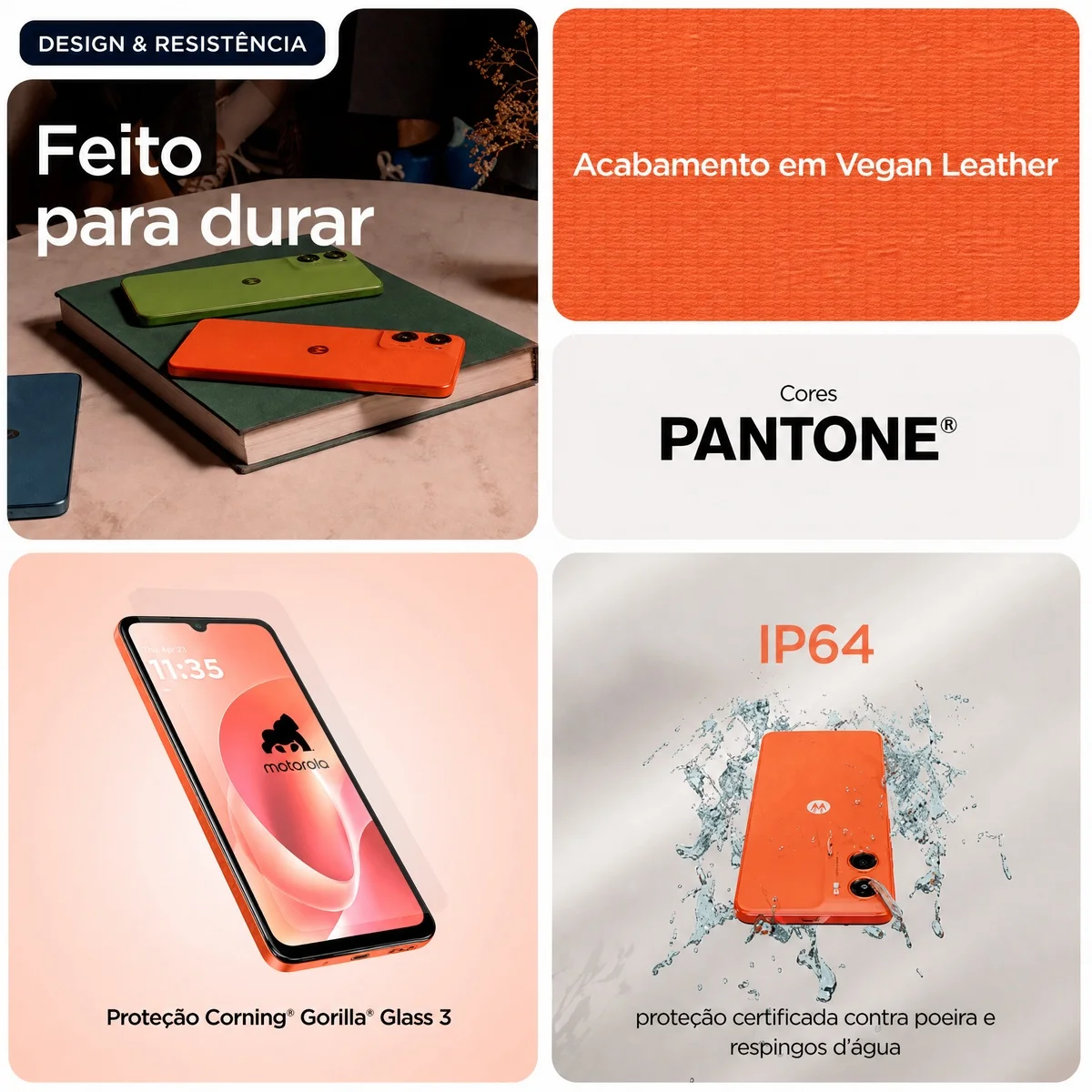 Celular Motorola MOTO G06 128GB PB9U000 Laranja