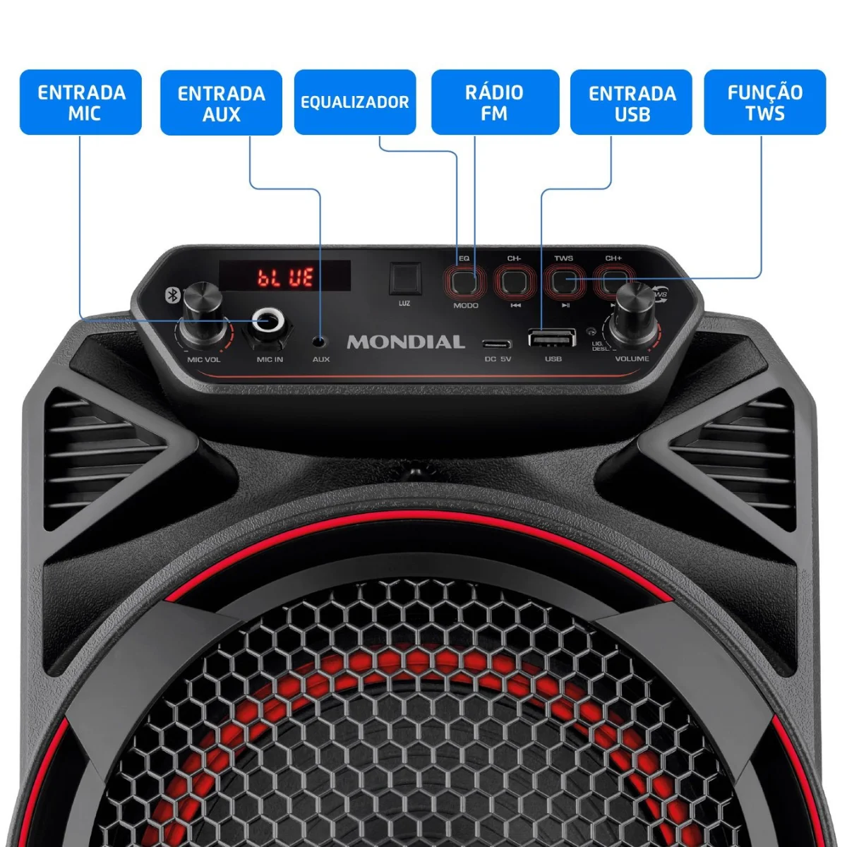 Caixa Amplificadora CM 220-N Bivolt 7040-01 Preta - Mondial