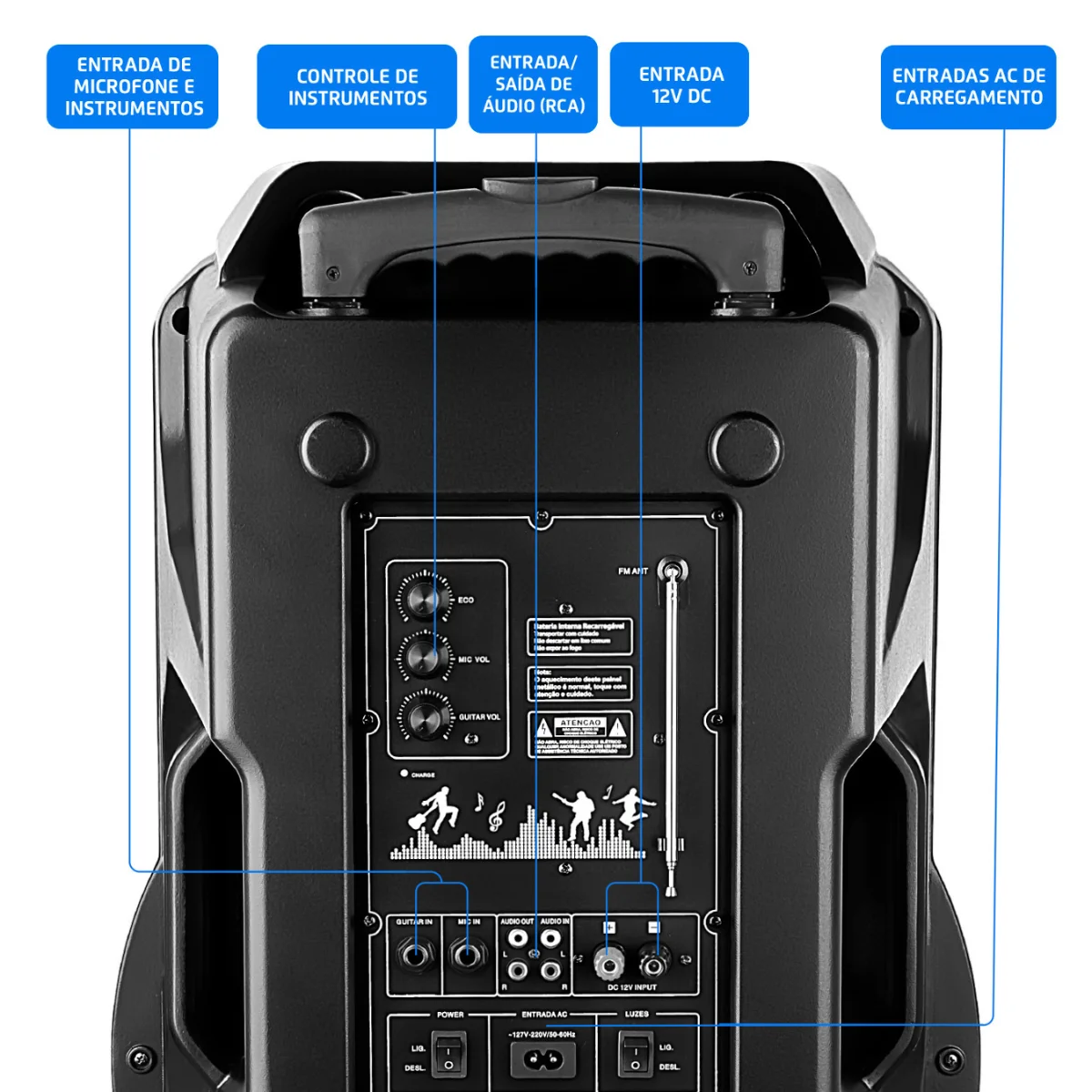 Caixa Amplificadora CM 1000-N Bivolt 7045-01 Preta - Mondial