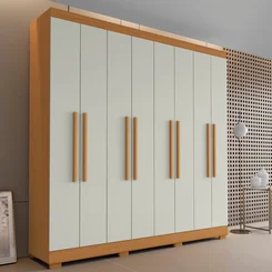 Roupeiro Dubai 8 Portas 4 Gavetas 2030288-944 Cinamomo/Off White - MUDI