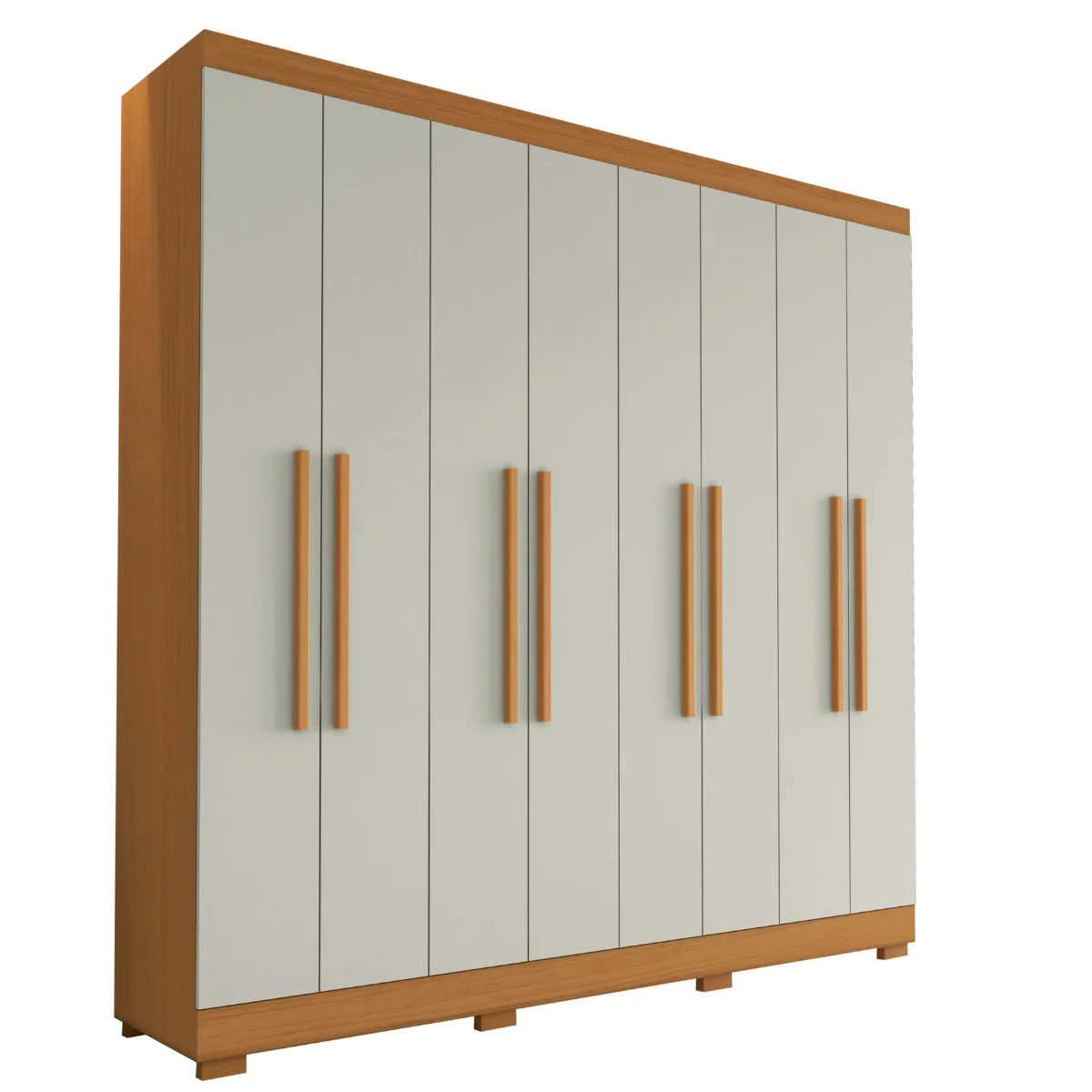 Roupeiro Dubai 8 Portas 4 Gavetas 2030288-944 Cinamomo/Off White - MUDI