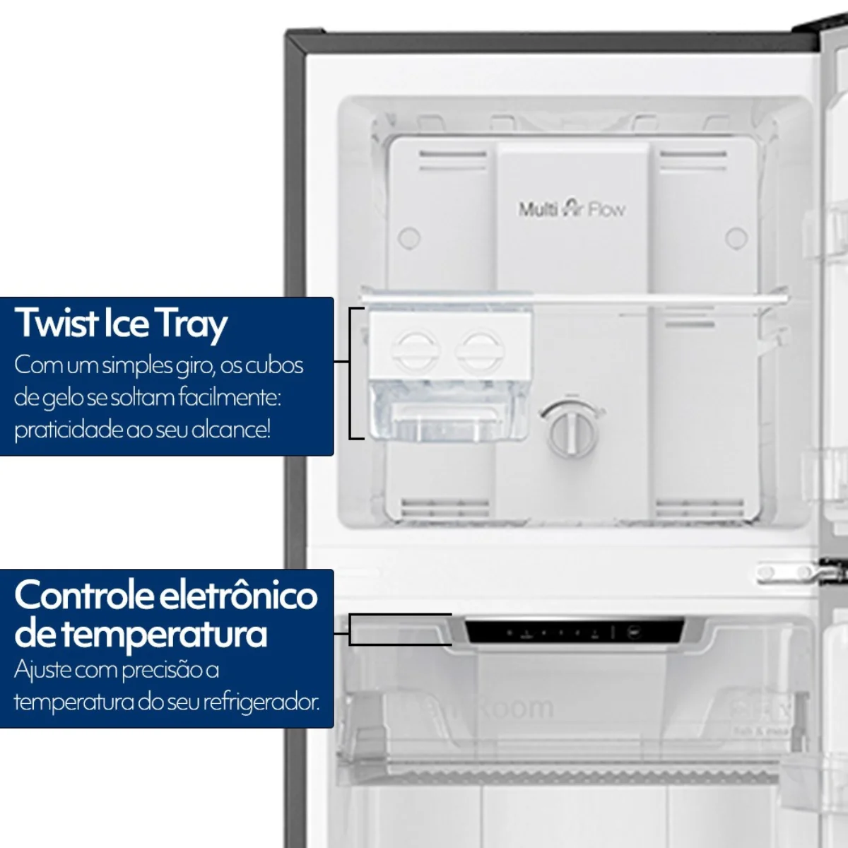 Geladeira Duplex Frost Free Dual Inverter 252 Litros MY-RF-N269DSSBR 127V 127V Inox Mate - Mystic
