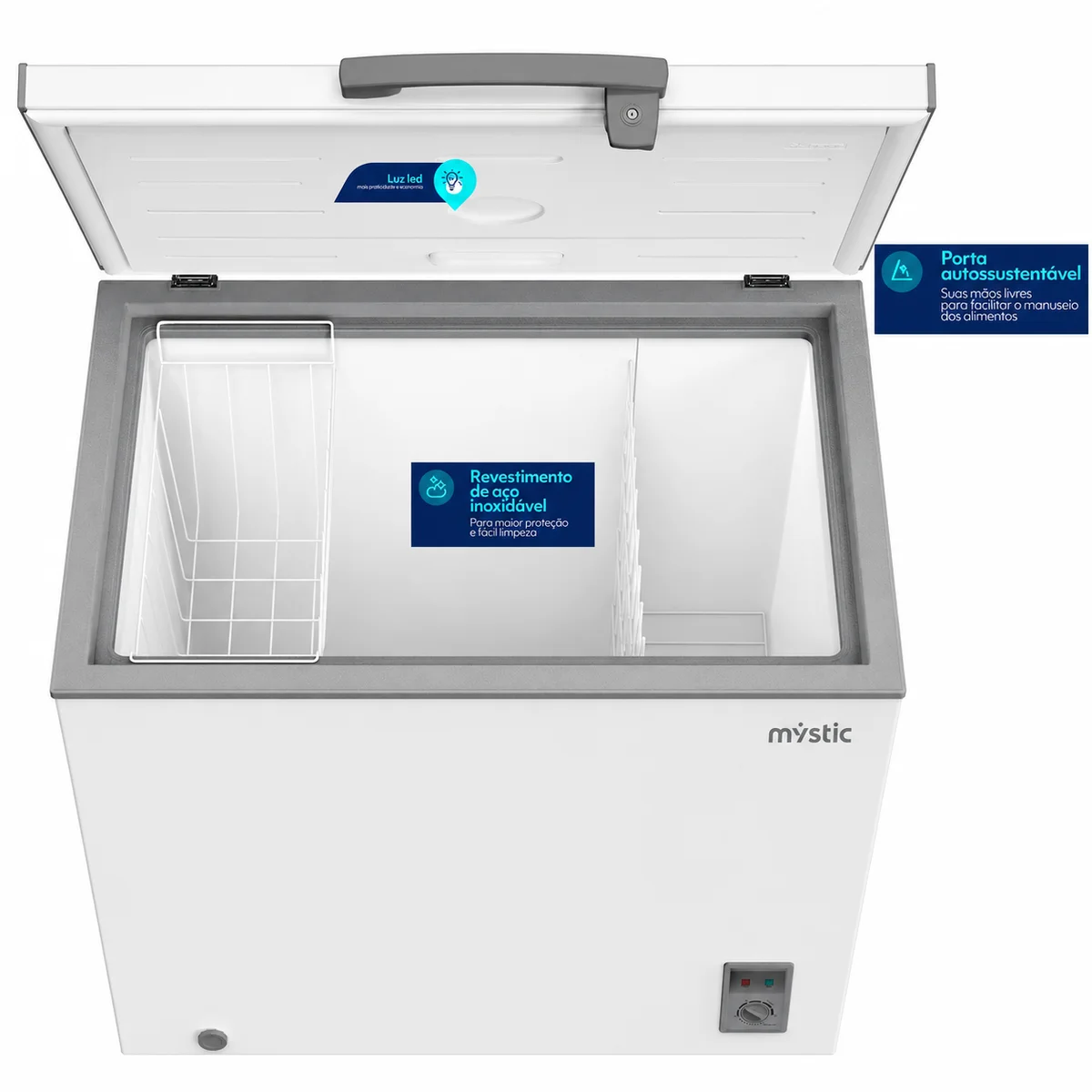 Freezer Horizontal 1 Porta MY-FZ202L 199 Litros 127V Branco - Mystic