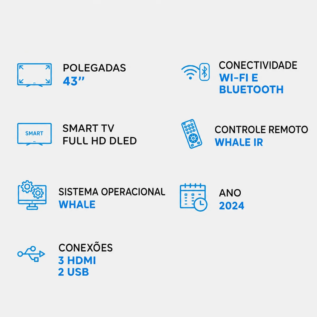 Smart TV 43” EFL HD DLED FHD 43SX800FD Bivolt