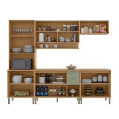 Cozinha Linha Colors 5 Peças 7017 Freijo/Alecrim 9057 - Kits Paraná