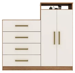 Cômoda Áurea 2 Portas 4 Gavetas 4270PE-140 Amêndola/Off White