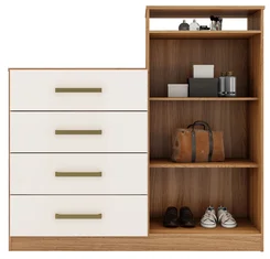 Cômoda Áurea 2 Portas 4 Gavetas 4270PE-140 Amêndola/Off White