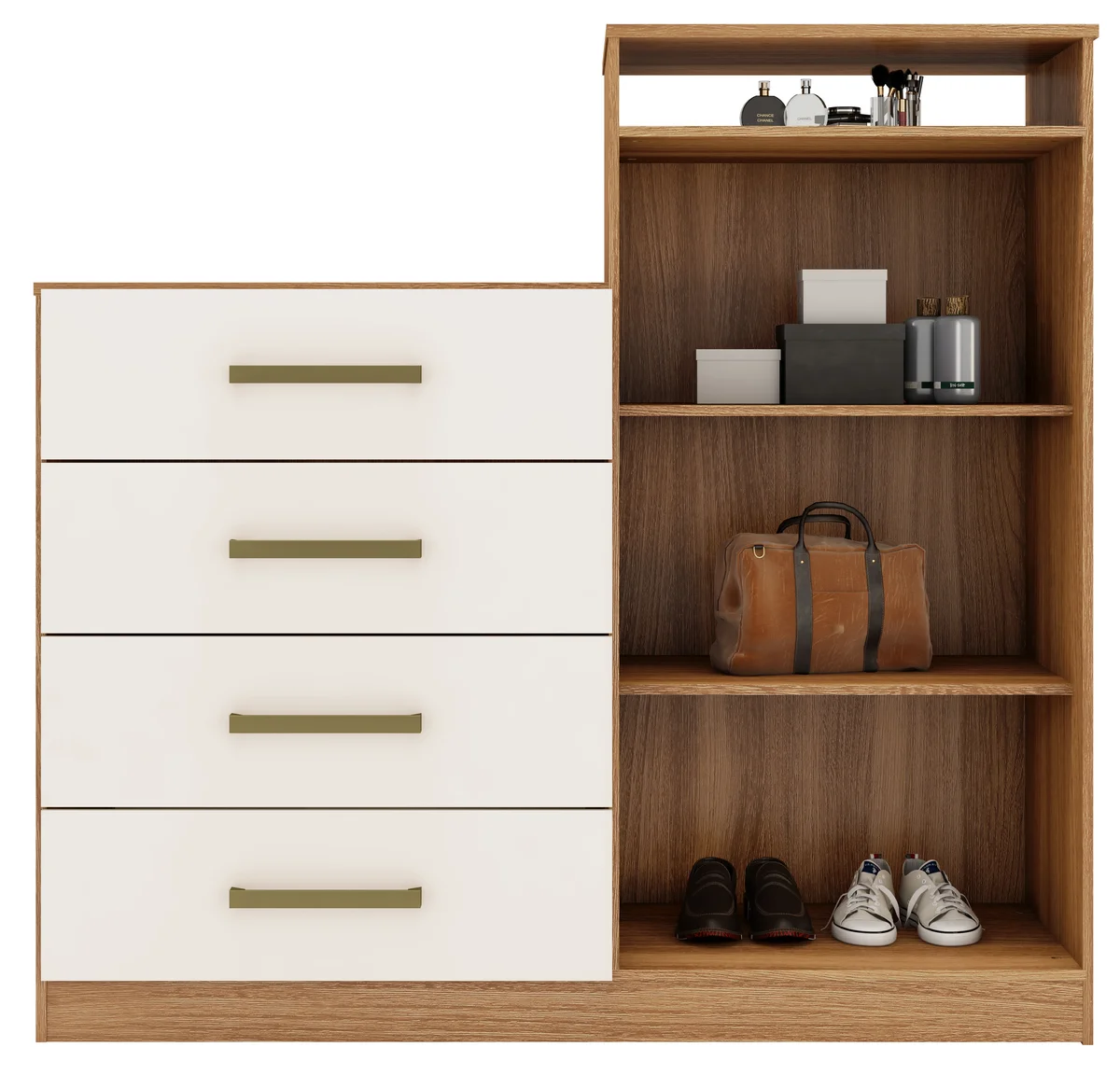 Cômoda Áurea 2 Portas 4 Gavetas 4270PE-140 Amêndola/Off White